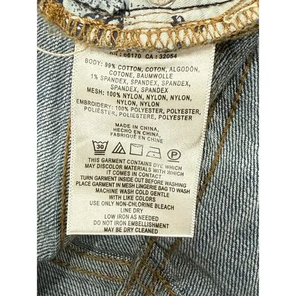 Pilcro & The Letterpress Anthropologie Jeans Womens 25 Tiered Flounce Lace Hem - Picture 8 of 8